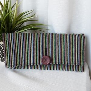 Cahoots Oversized Clutch Striped Vintage Textile Handmade Multi-colored